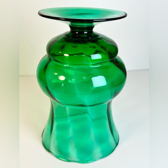 Empoli vintage green swirl design glass vase - Picture 5 of 6